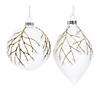 Glittered Glass Tree Branch Ornament (Set Of 6) 4.75"H, 6"H Image 1