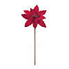 Glittered Poinsettia Stem (Set Of 24) 25"H Polyester Image 1