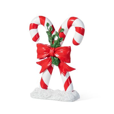 Glitzhome 10 Inch High Christmas Resin Candy Cane Table Decor Image 1