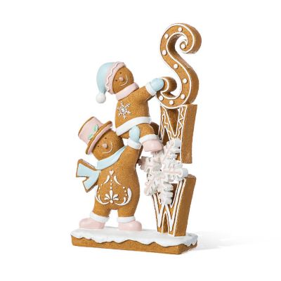 Glitzhome 12.50"H Resin Christmas Gingerbread Table Decor Image 1