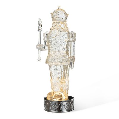 Glitzhome 12.5"H Lighted Acrylic Crystal Nutcracker Figurine Waterglobe Image 1