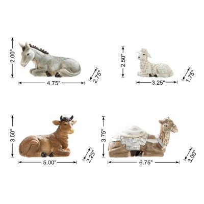 Glitzhome 12pcs Ivory Resin Nativity Figurine Set Image 2