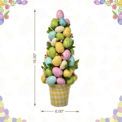 Glitzhome 16"H Easter Egg Table Tree Decor Image 3