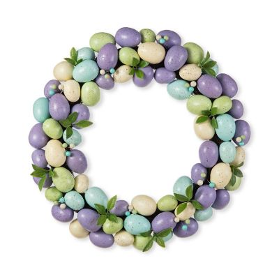 Glitzhome 18" D Easter Purple Hue  Eggs Wreath Image 1