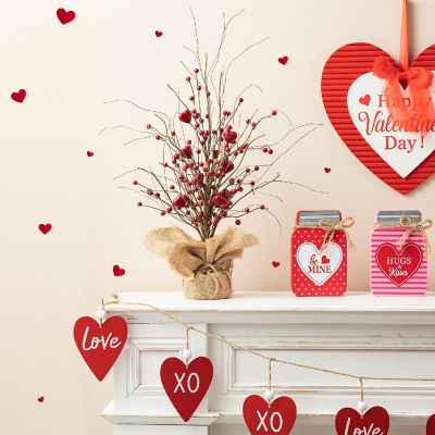 Glitzhome 18"H Valentine's Berry Heart Table Tree Image 2