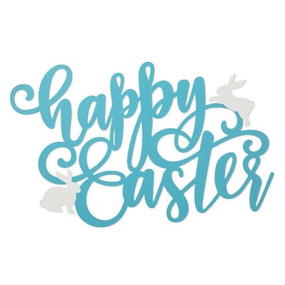 Glitzhome 18"L Easter Metal " Happy Easter" Door Hanger Image 1