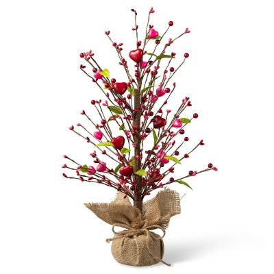 Glitzhome 20"H Valentine's Berry Heart Table Tree Image 1