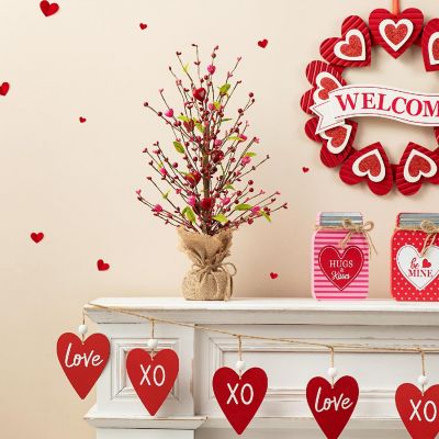Glitzhome 20"H Valentine's Berry Heart Table Tree Image 2