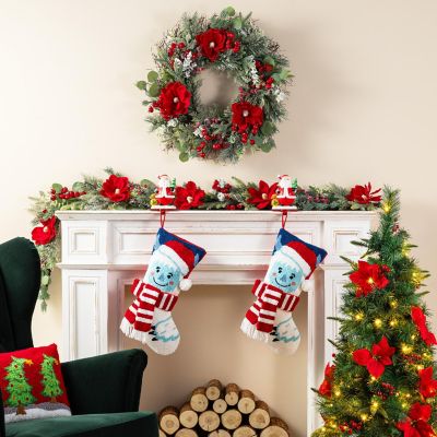 Glitzhome 21"L Hooked Stocking, Yeti Image 1