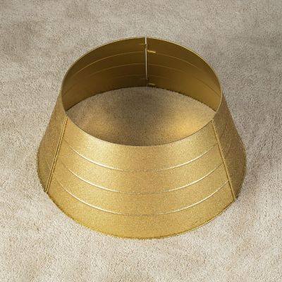 Glitzhome 25.75"D Gold Metal Glitter Tree Collar (KD) Image 1