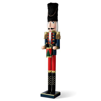 Glitzhome 36"H Wooden Christmas Drummer Nutcracker Image 1