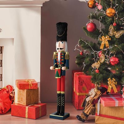 Glitzhome 36"H Wooden Christmas Drummer Nutcracker Image 1
