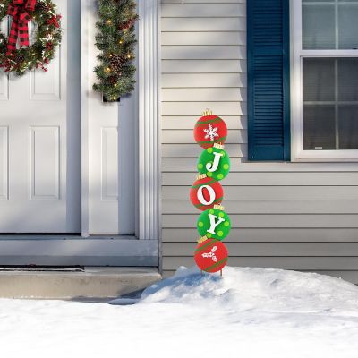 Glitzhome 42"H Metal JOY Ornament Yard Stake or Wall Decor (KD, Two Function) Image 1