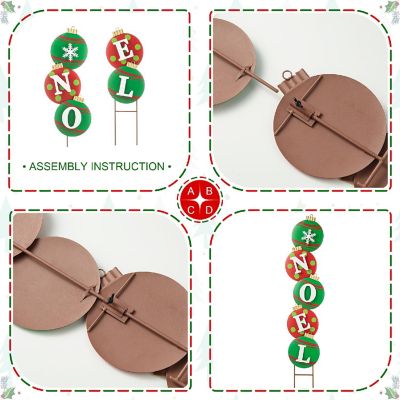 Glitzhome 42"H Metal NOEL Ornament Yard Stake or Wall Decor (KD, Two Function) Image 2