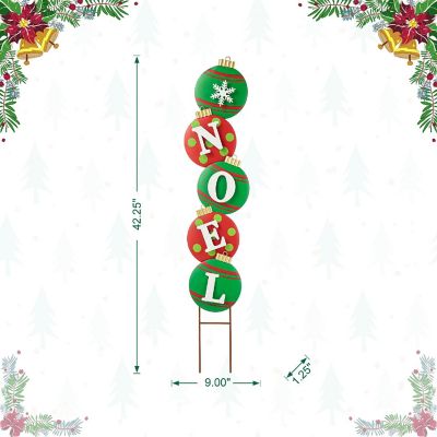 Glitzhome 42"H Metal NOEL Ornament Yard Stake or Wall Decor (KD, Two Function) Image 3