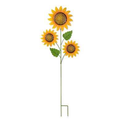 Glitzhome 48.25"H Fall Metal Sunflowers Yard Stake(KD, Two function) Image 1