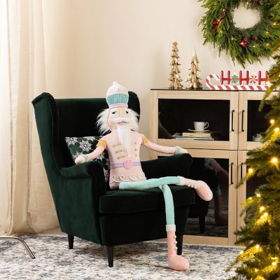 Glitzhome 60"H Christmas Oversized Fabric Nutcracker With Dangle Legs Image 1