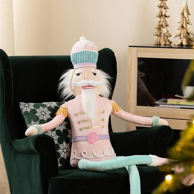 Glitzhome 60"H Christmas Oversized Fabric Nutcracker With Dangle Legs Image 2