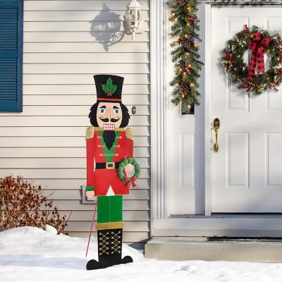Glitzhome 60"H Metal Nutcracker Porch D&amp;#233;cor (KD) Image 1