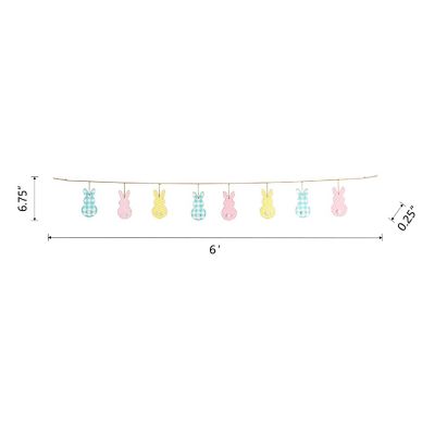 Glitzhome 6ft Easter Metal Bunny Garland Image 3