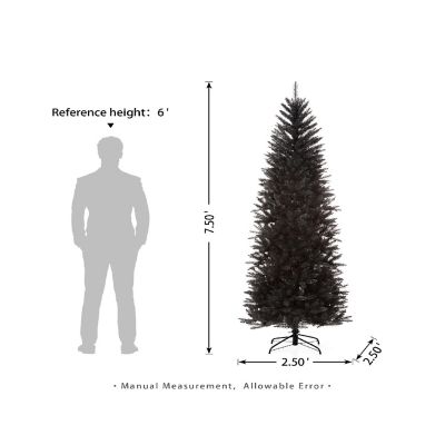 Glitzhome 7.5ft Black Pencil Tinsel Artificial  Christmas Tree Image 3