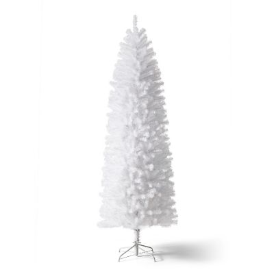 Glitzhome 7.5ft White Pencil Tinsel Artificial Christmas Tree Image 1