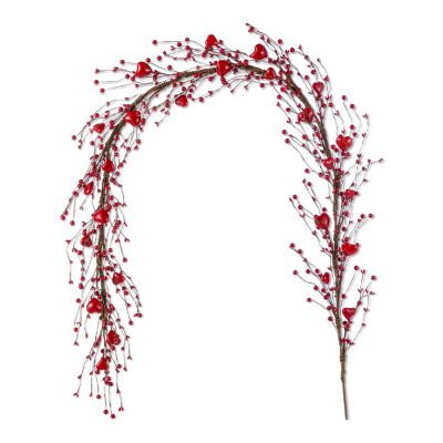Glitzhome 72"L Valentine's Red Berry  Garland Image 1