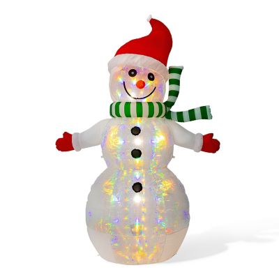 Glitzhome 8FT Lighted Inflatable Icy Snowman Decor Image 1