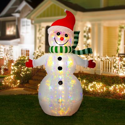 Glitzhome 8FT Lighted Inflatable Icy Snowman Decor Image 2