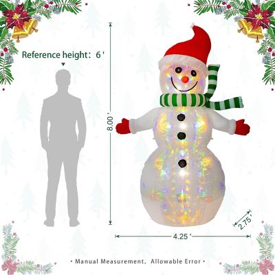Glitzhome 8FT Lighted Inflatable Icy Snowman Decor Image 3