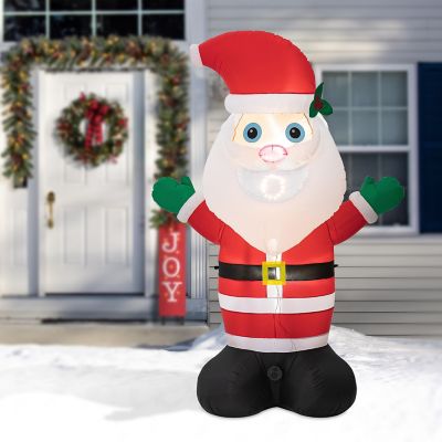 Glitzhome 8FT Lighted Inflatable Musical Santa Decor Image 1