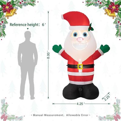 Glitzhome 8FT Lighted Inflatable Musical Santa Decor Image 3