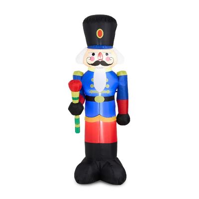 Glitzhome 8FT Lighted Inflatable Nutcracker Soldier D&amp;#233;cor Image 1