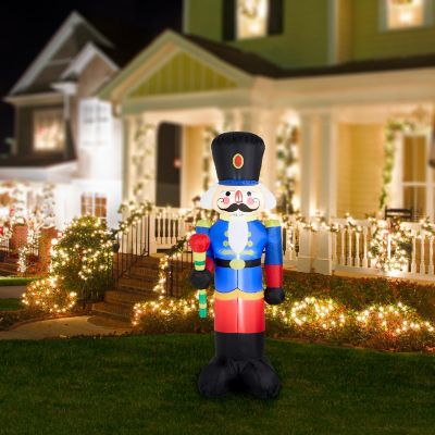 Glitzhome 8FT Lighted Inflatable Nutcracker Soldier D&amp;#233;cor Image 2