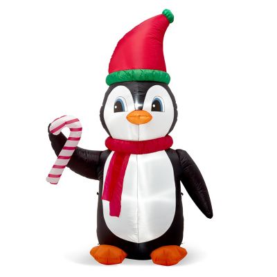 Glitzhome 8FT Lighted Inflatable Penguin Decor Image 1
