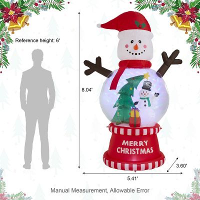 Glitzhome 8FT Lighted inflatable Snowman Globe Scene Decor Image 3