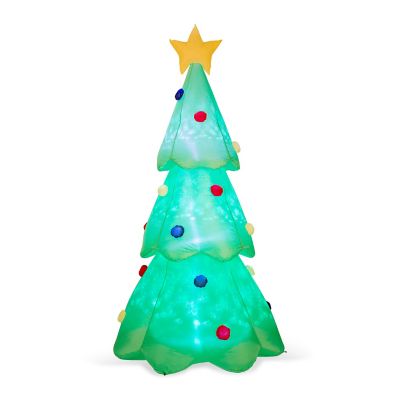 Glitzhome 9FT Lighted Inflatable Christmas Tree Decor Image 1