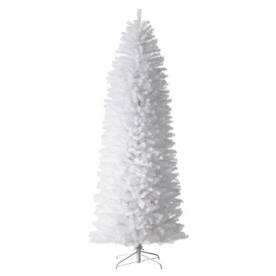 Glitzhome 9ft White Pencil Tinsel Artificial Christmas Tree Image 1