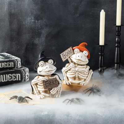 Glitzhome S/2 7"H Halloween Resin Skeleton Frogs Table Decor Image 1