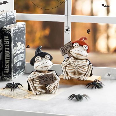 Glitzhome S/2 7"H Halloween Resin Skeleton Frogs Table Decor Image 2