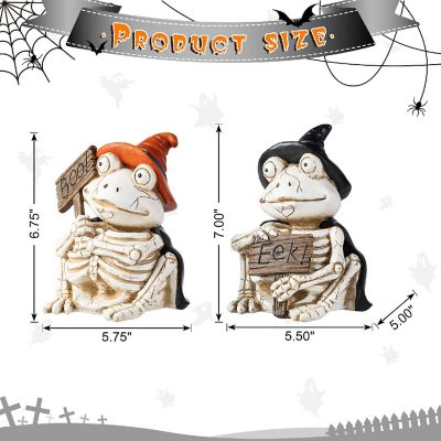 Glitzhome S/2 7"H Halloween Resin Skeleton Frogs Table Decor Image 3