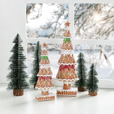 Glitzhome S/2 Resin Christmas Tree Table Decor Image 1