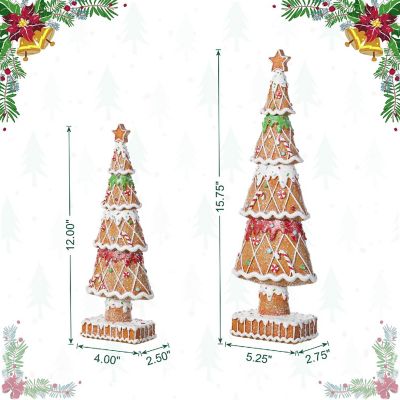 Glitzhome S/2 Resin Christmas Tree Table Decor Image 3