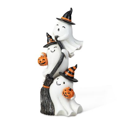 Glitzhome Set of 2 13.00"H Halloween Polyresin Stacked Ghost Table Decor Image 1