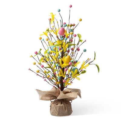 Glitzhome Set of 2 18"H Easter Egg Table Tree Decor Image 1