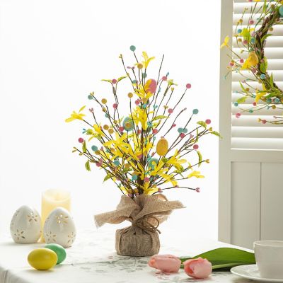 Glitzhome Set of 2 18"H Easter Egg Table Tree Decor Image 2