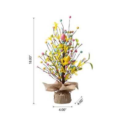 Glitzhome Set of 2 18"H Easter Egg Table Tree Decor Image 3