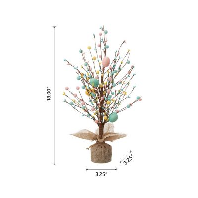 Glitzhome Set of 2 18"H Easter Eggs Table Tree Image 3