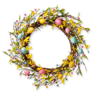Glitzhome Set of 2 22"D Easter Egg Wreath Image 1