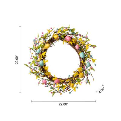 Glitzhome Set of 2 22"D Easter Egg Wreath Image 3